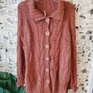 [ NWT ] Free People Longline Comfy Cardigan Sweater Size Small Brown Oversized